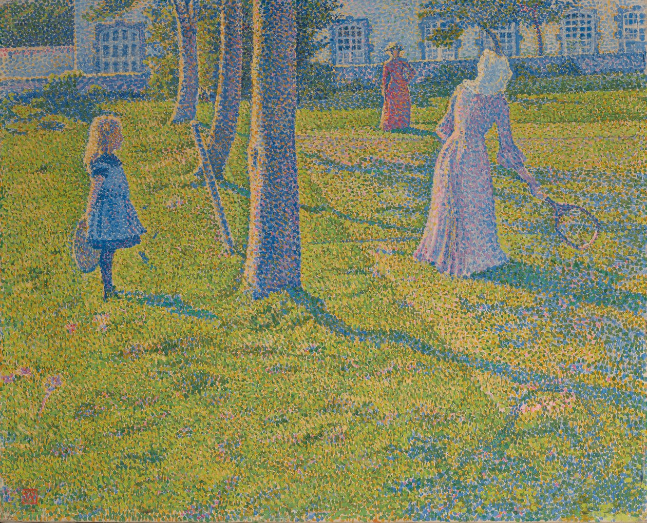 لعبة التنس 1889. بواسطة Théo van Rysselberghe
