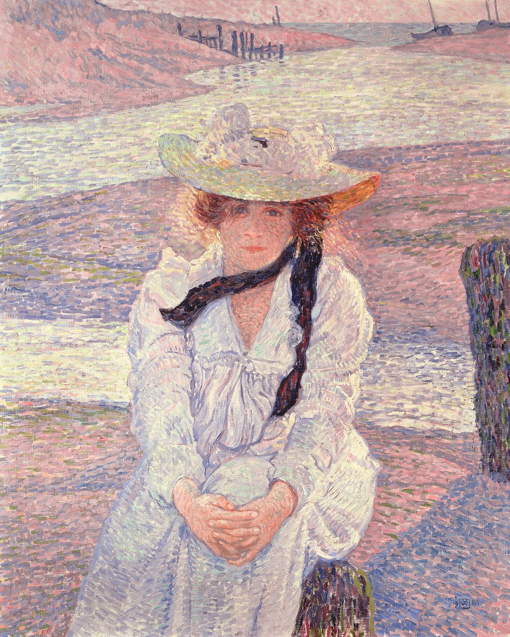امرأة شابة على ضفاف نهر جريف ، 1901 بواسطة Théo van Rysselberghe