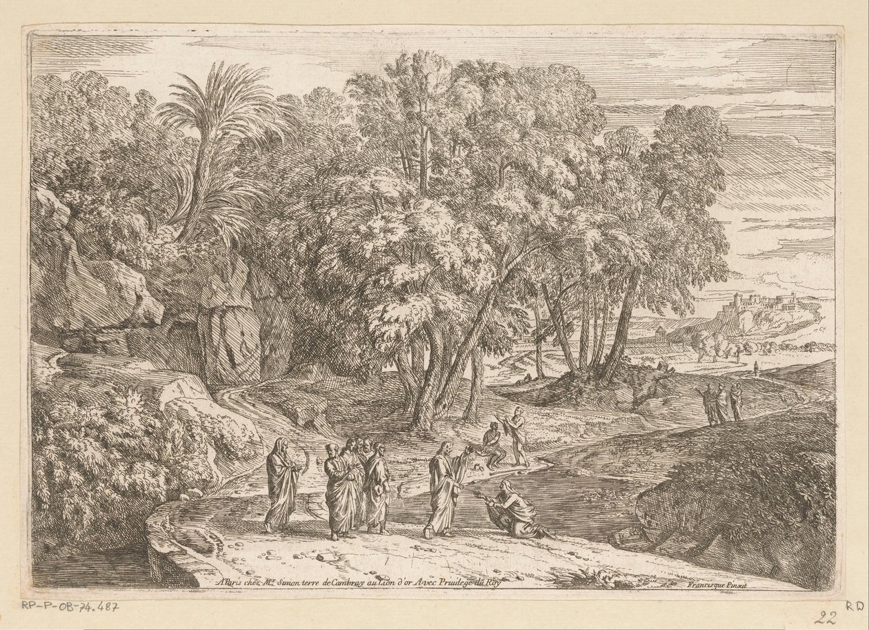 منظر أركادي مع المسيح والمرأة الكنعانية Suite de Paysages (عنوان السلسلة) بواسطة ثيودور