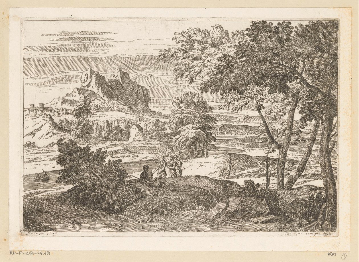 منظر أركادي مع شخصيات وأرانب Suite de Paysages (عنوان السلسلة) بواسطة ثيودور