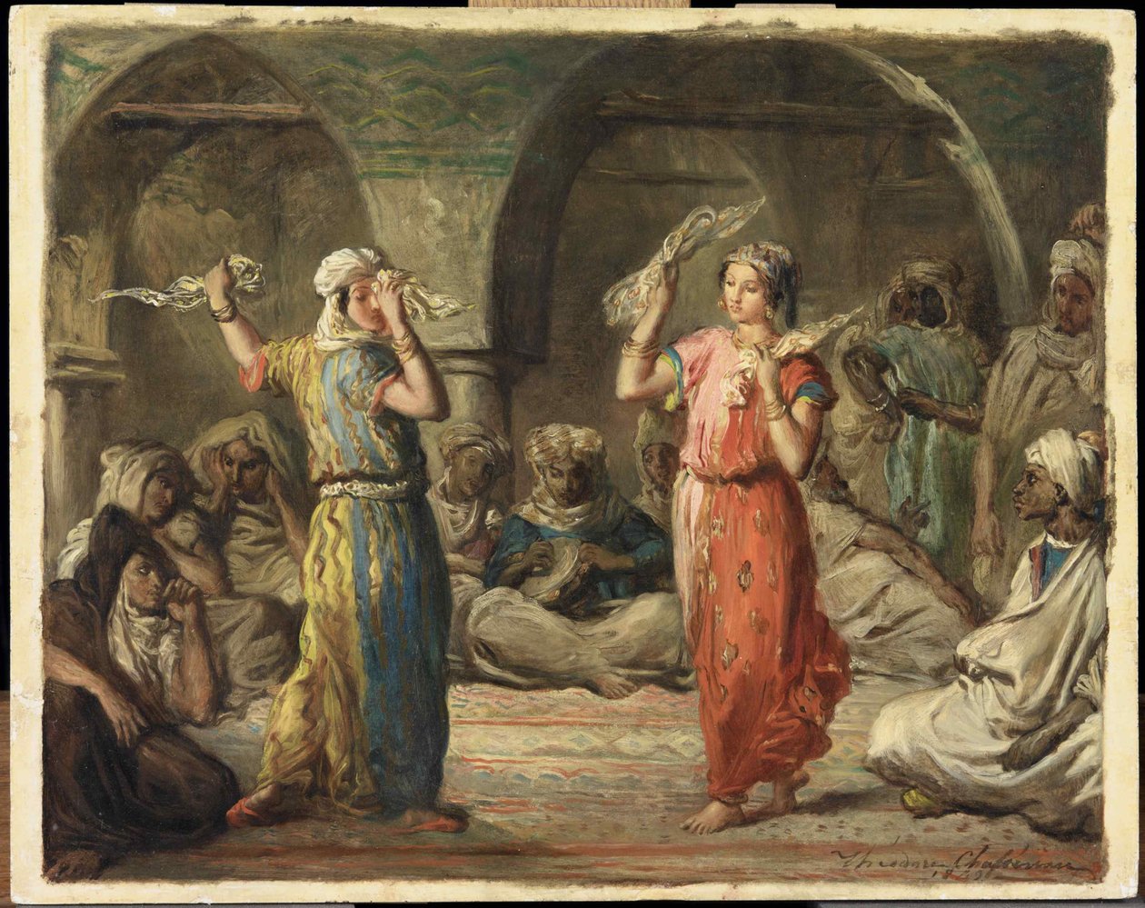 راقصات جزائريات. رقصة المنديل 1849. بواسطة تيودور شاسريو