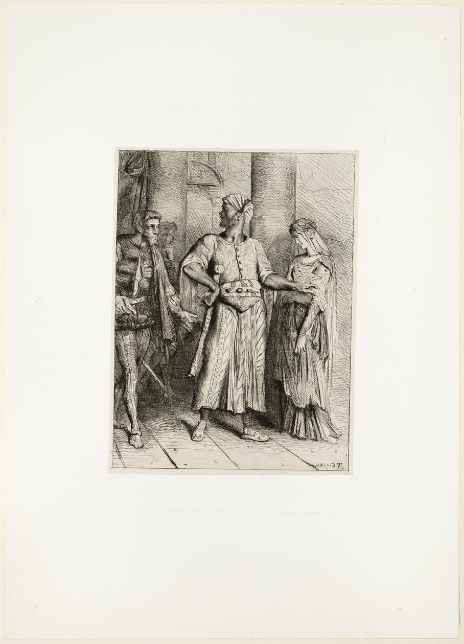 صادق Iago ، يجب أن أترك لك Desdemona ، اللوحة الرابعة من عطيل بواسطة تيودور شاسريو