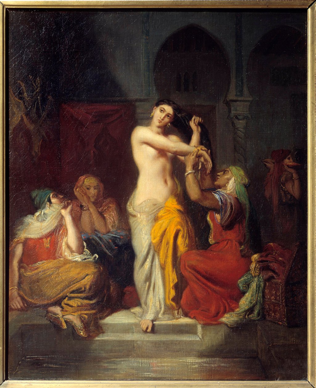 امرأة مغاربية تغادر الحمام لوحة لثيودور تشاسيرو (1819-1856) 1854 ستراسبورغ ، متحف الفنون الجميلة بواسطة تيودور شاسريو