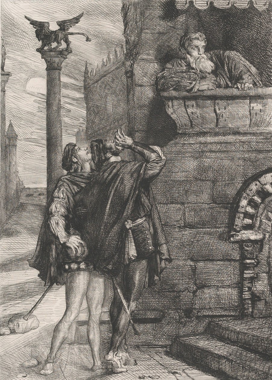 أوكي! ما هو! برابانتيو! لصوص! لصوص!: لوحة 1 من قانون عطيل 1 ، مشهد 1 ، 1844. بواسطة تيودور شاسريو