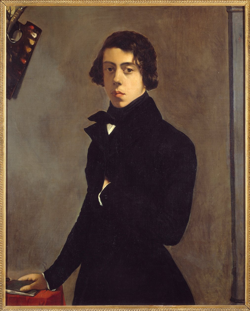 Portrait of the artist Self-portrait. Painting by Theodore Chasseriau (1819-1856) 1835 Sun. 0,99x0,82 m - Self Portrait of the artist. Painting by Theodore Chasseriau (1819-1856) بواسطة تيودور شاسريو