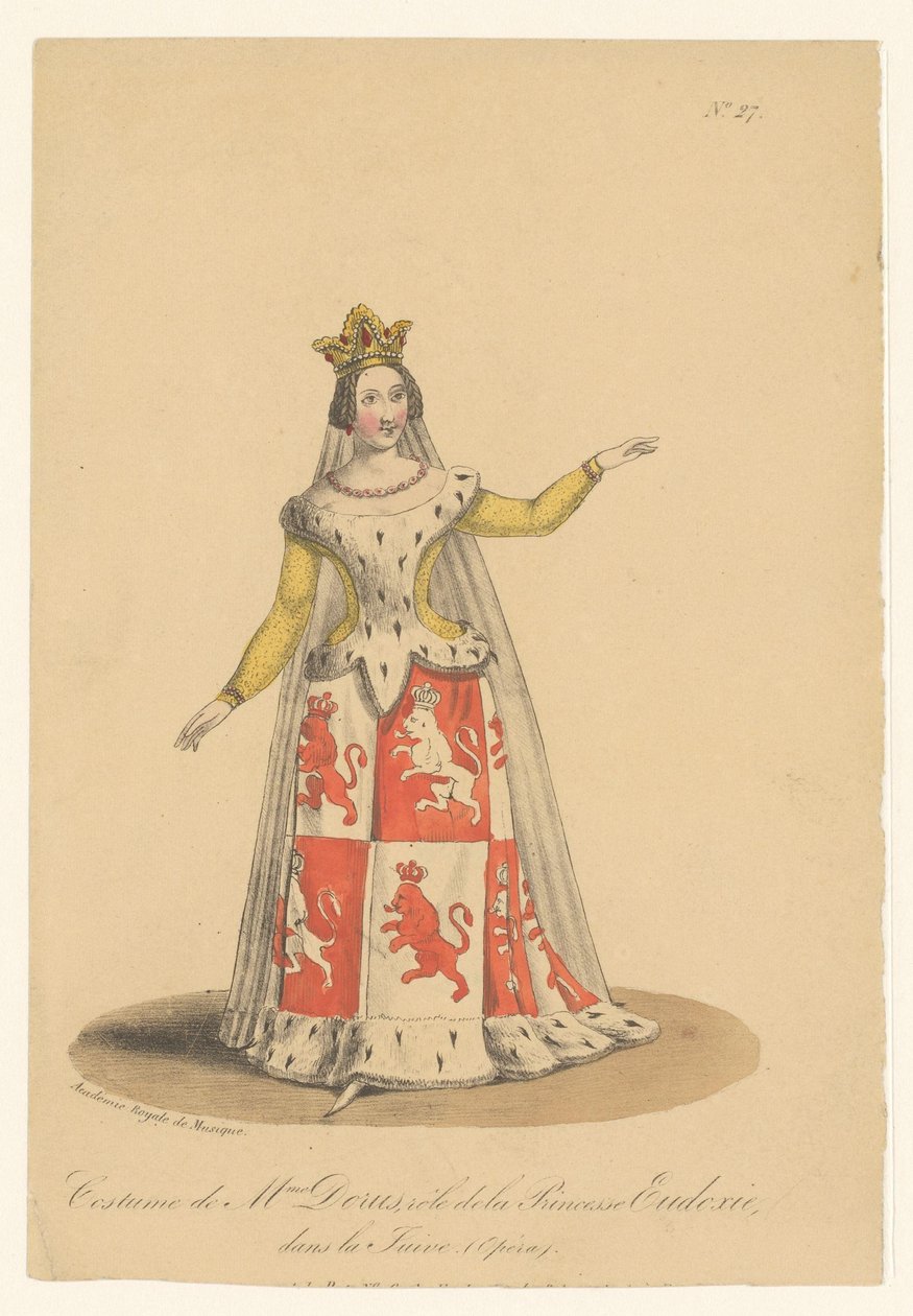 جولي دوروس غرا في de rol van prinses Eudoxie في دي أوبرا La Juive زي السيدة دوروس ، دور الأميرة Eudoxie ، في La Juive (أوبرا) (العنوان على الكائن) الممثلات والممثلات في الاوبرازانجرز في هون رول (عنوان المسلسل) بواسطة ثيودور ليجون