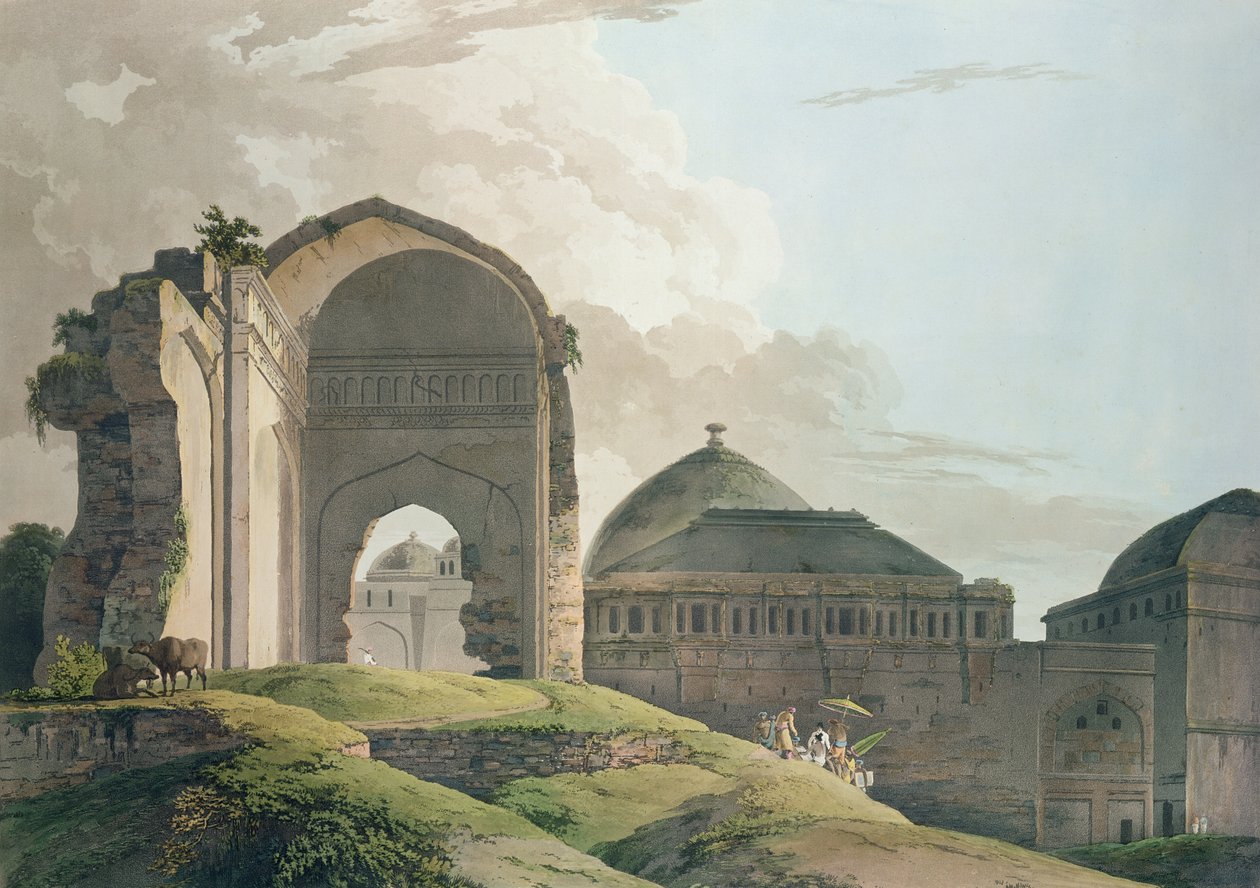 أنقاض القصر في مادوراي ، 1798 بواسطة توماس وويليام دانييل