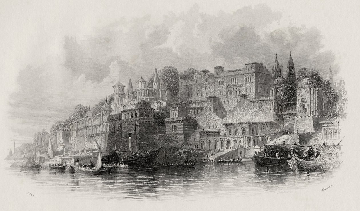 بيناريس ، الهند ، نقشها أ. ويلمور (1814-1888) بواسطة توماس ألوم