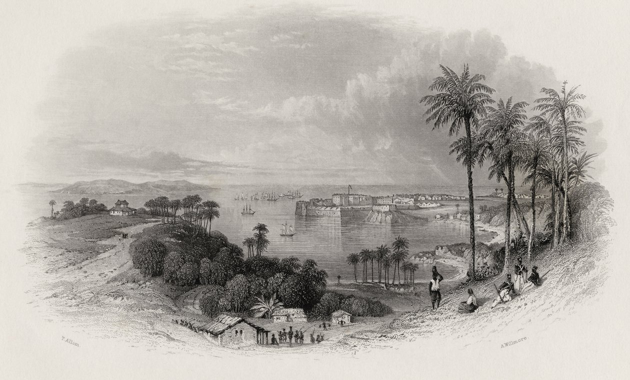 بومباي الهند ، نقشها أ. ويلمور (1814-1888) بواسطة توماس ألوم