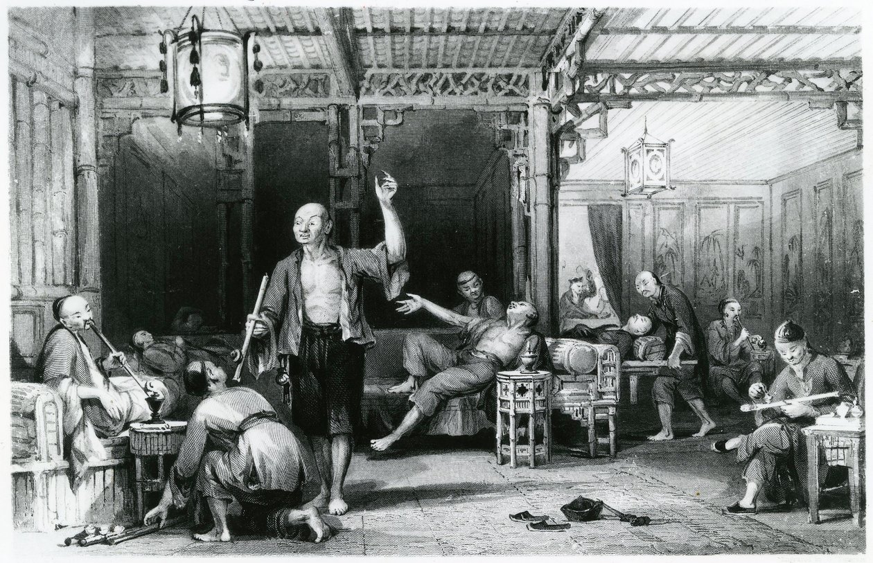 المدخنون الأفيون الصينيون ، 1843 بواسطة توماس ألوم