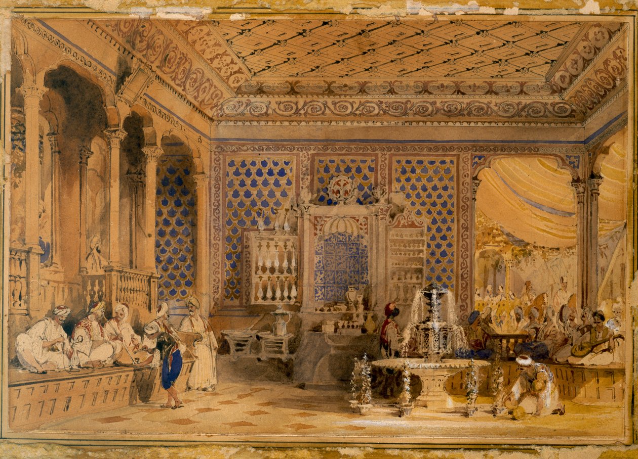 منظر داخلي لمقهى تركي ، القسطنطينية ، 1838 بواسطة توماس ألوم