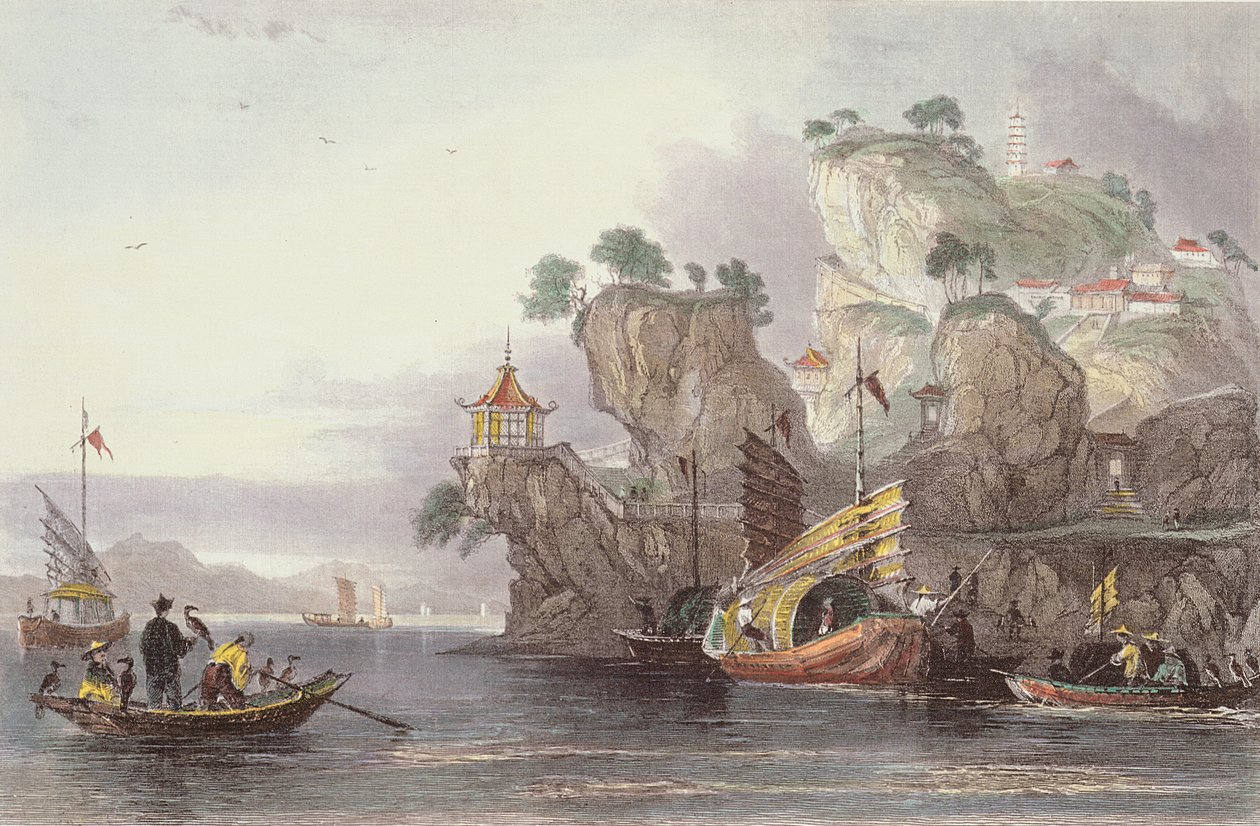 القصر الإمبراطوري في Tseaou-Shan ، من "الصين في سلسلة من المشاهدات" لجورج نيوينهام رايت (c.1790-1877) 1843 بواسطة توماس ألوم