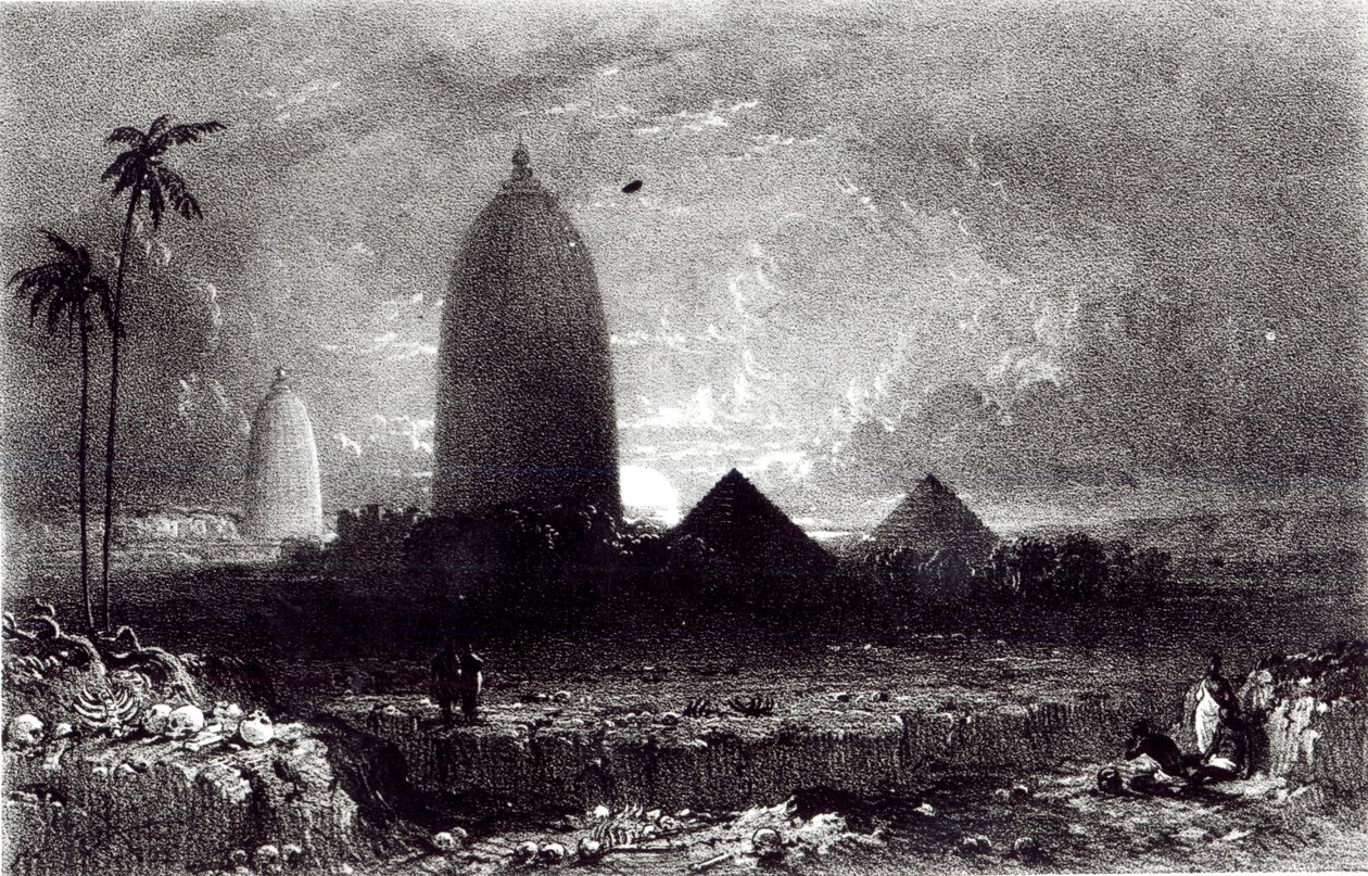 معبد Jagannath ، منقوش بواسطة A. Picken ، 1837 بواسطة توماس بيكون