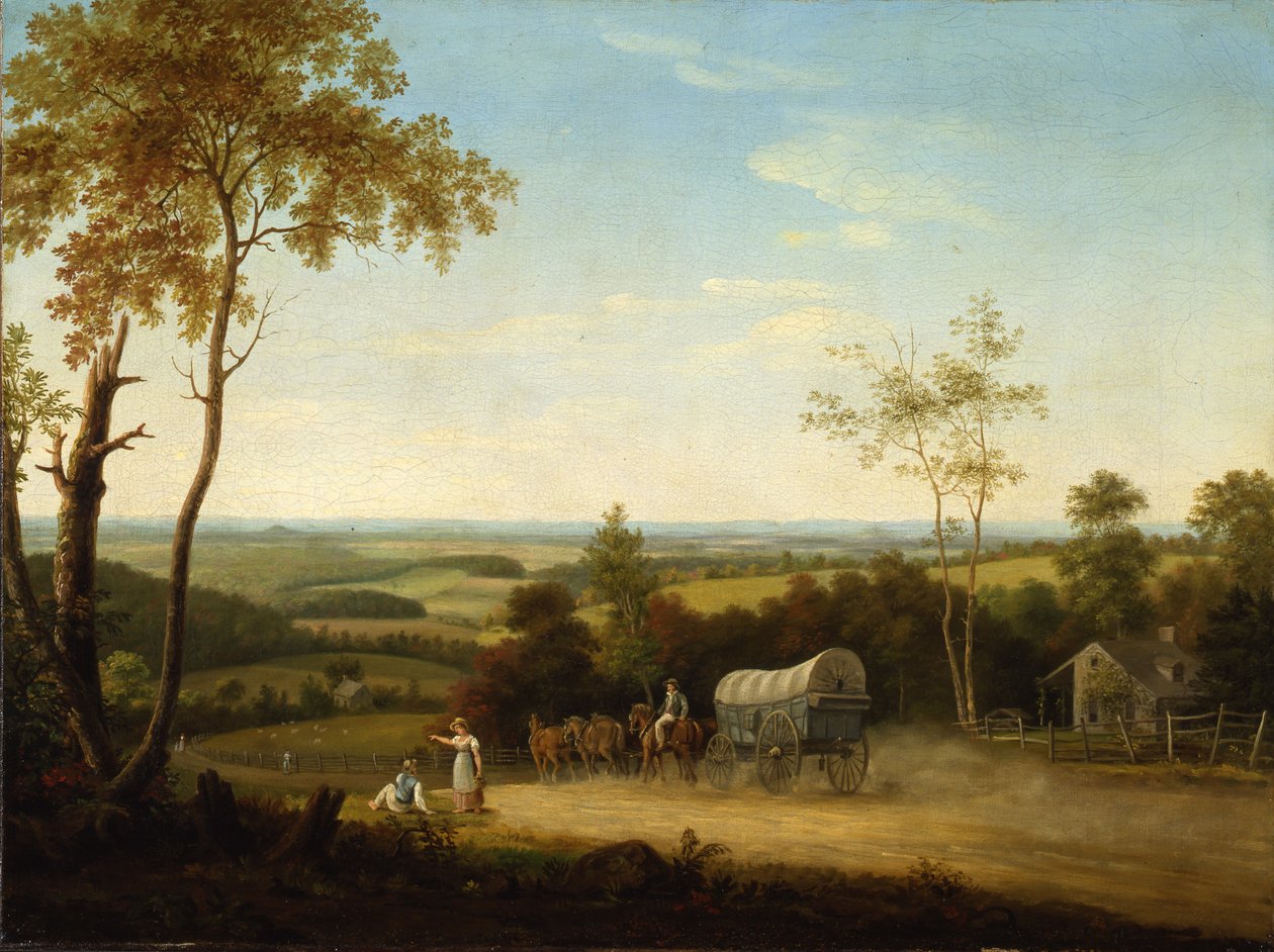 Conestoga Wagon على بنسلفانيا Turnpike ، 1816 بواسطة توماس بيرش