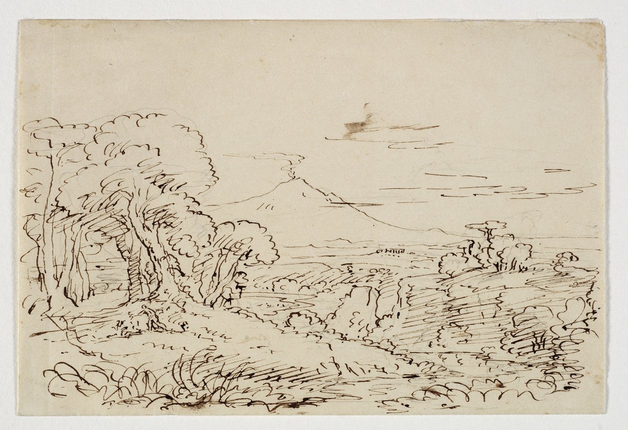 الازدهار تجمع الزهور في وادي Enna ، c.184647 (قلم وحبر فوق قلم رصاص على الورق) بواسطة توماس كول