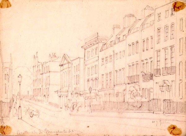 شارع بينتينك ، قبالة مانشستر سكوير ، لندن ، c.1850 بواسطة توماس كولمان ديبدين