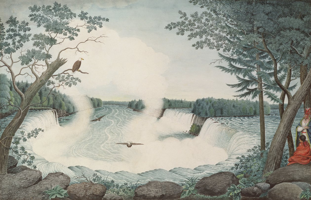 شلالات نياجرا من فوق ، c.1766 بواسطة توماس ديفيز