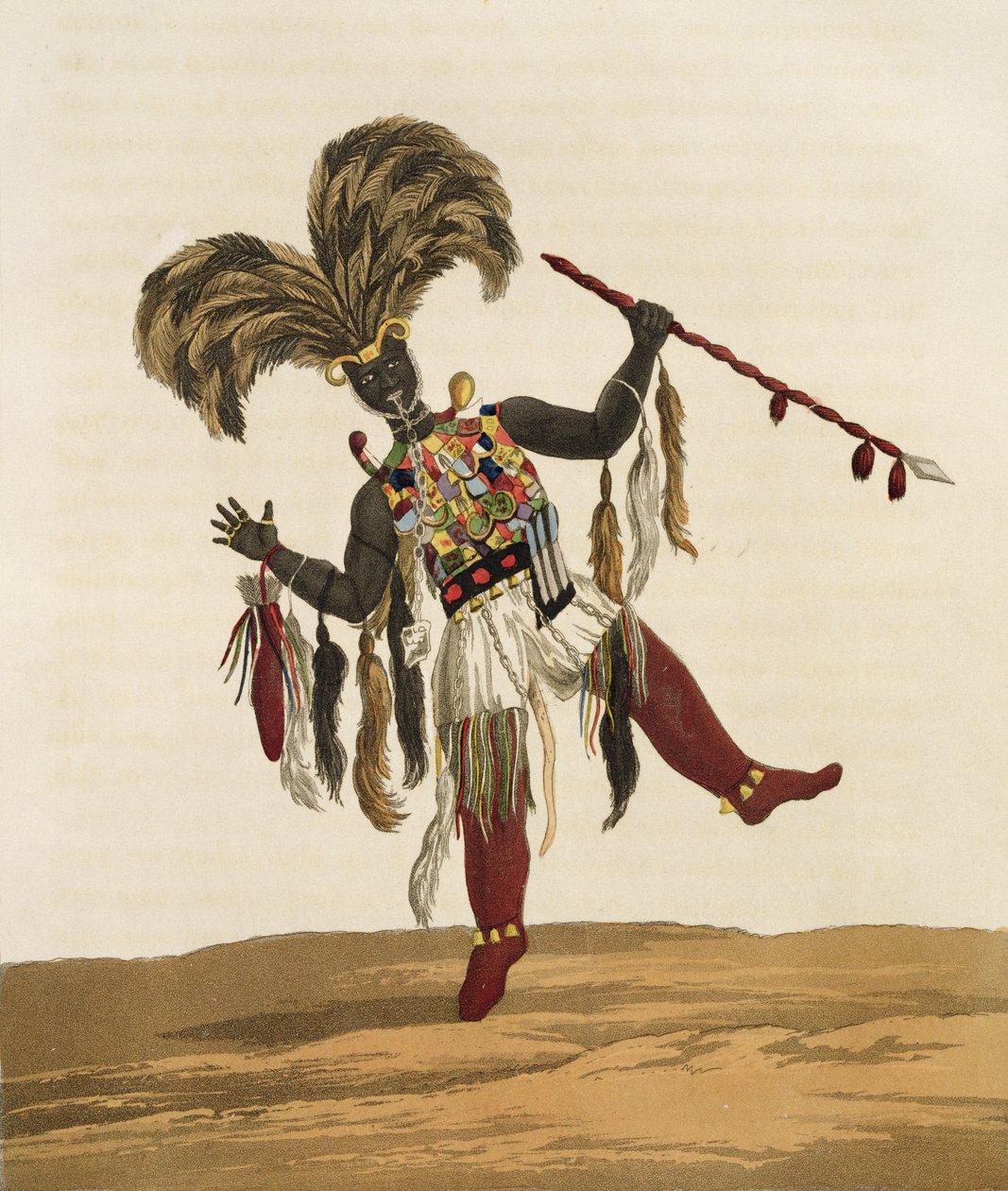 كابتن في لباس الحرب الخاص به ، من &39;Mission from Cape Cape Castle to Ashantee&39; ، نشر عام 1819 بواسطة توماس إدوارد بوديتش