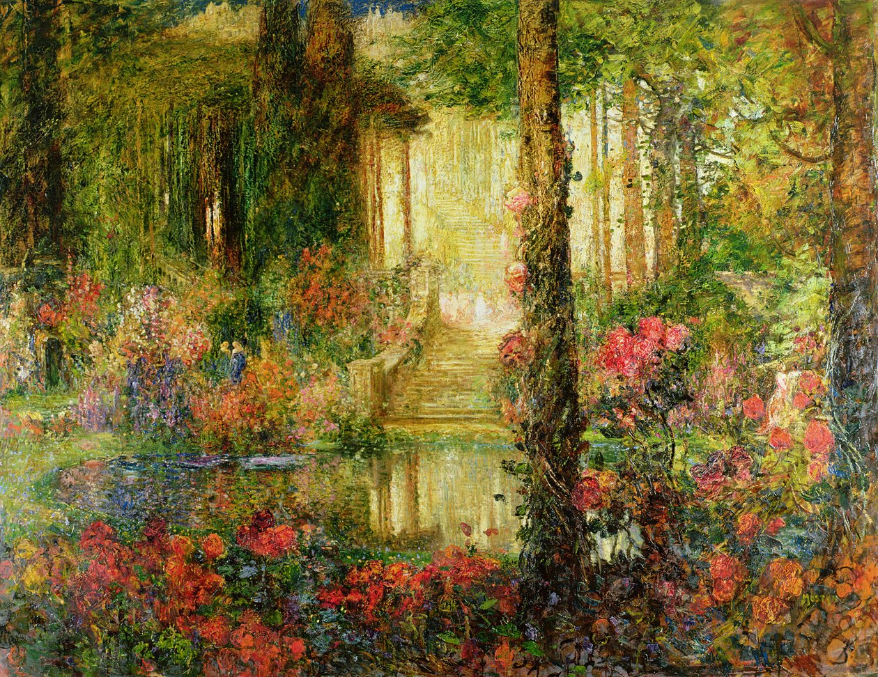 The Garden of Enchantment - مجموعة المسرح لـ Parsifal ، 1914 بواسطة توماس إدوين موستين