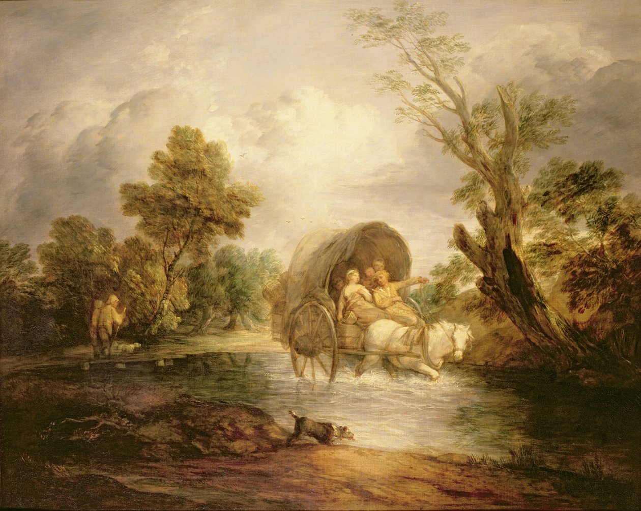 عربة قطرية تعبر فورد ، c.1786 بواسطة توماس غينزبورو