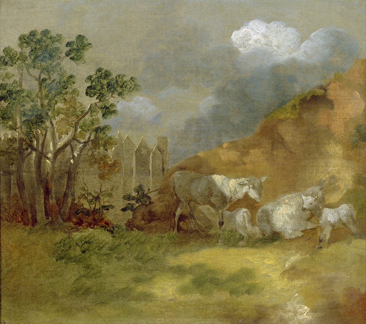 المناظر الطبيعية مع الأغنام ، ج .1744 بواسطة توماس غينزبورو