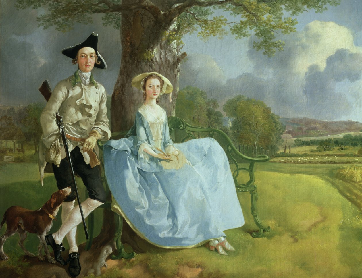 السيد والسيدة أندروز ، c.1748-9 زيت على قماش التفاصيل 467 بواسطة توماس غينزبورو