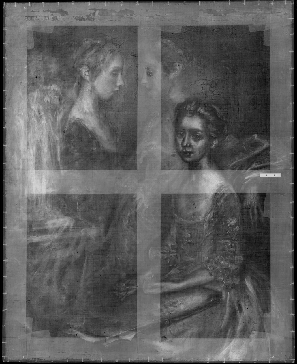 صورة بالأشعة السينية لصورة بنات الفنانات ، c.1763-64 (انظر أيضًا 183440) بواسطة توماس غينزبورو