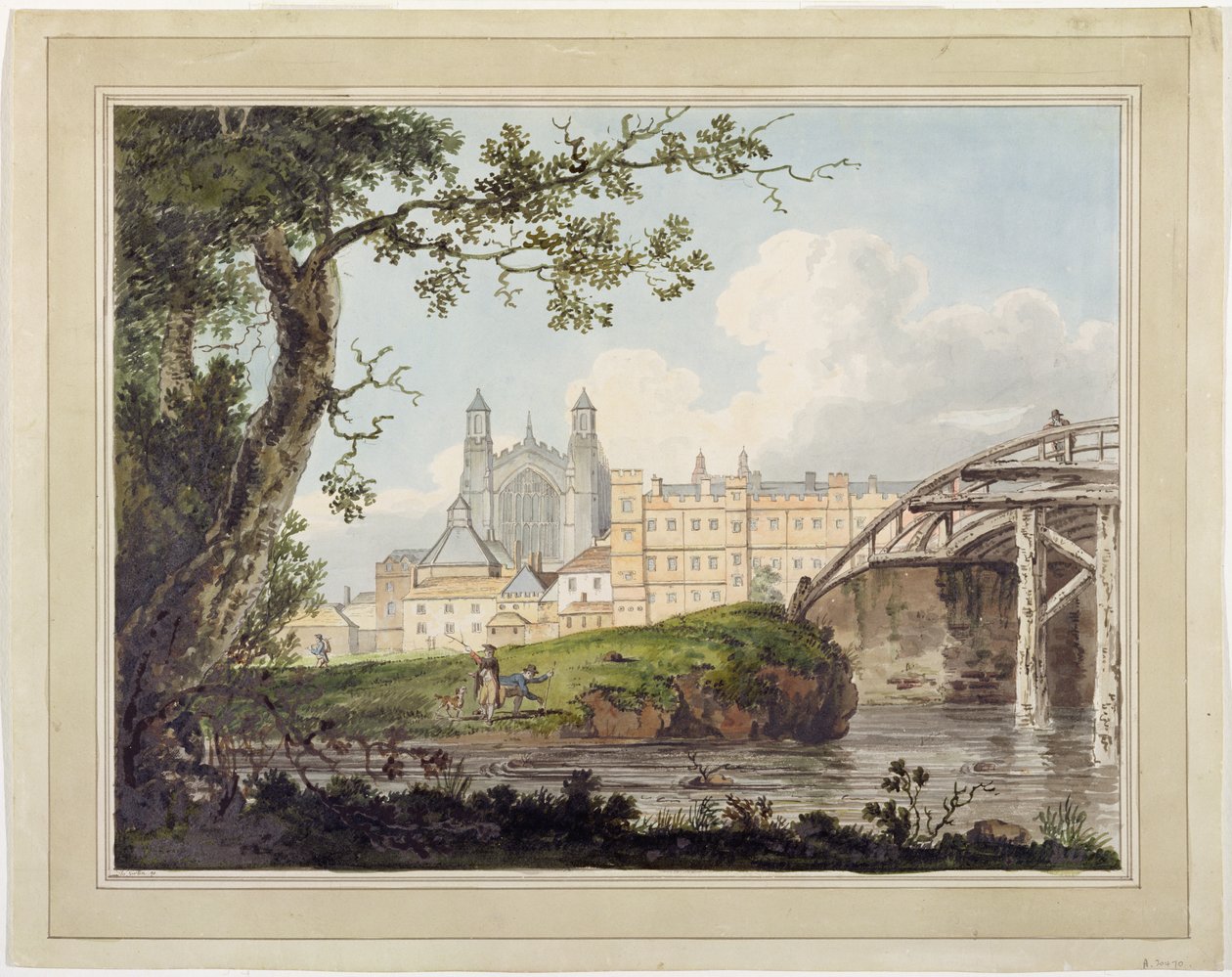 كلية إيتون من طريق داتشت ، c.1790 (مرحاض فوق الجرافيت على ورق منسوج) بواسطة توماس غيرتين