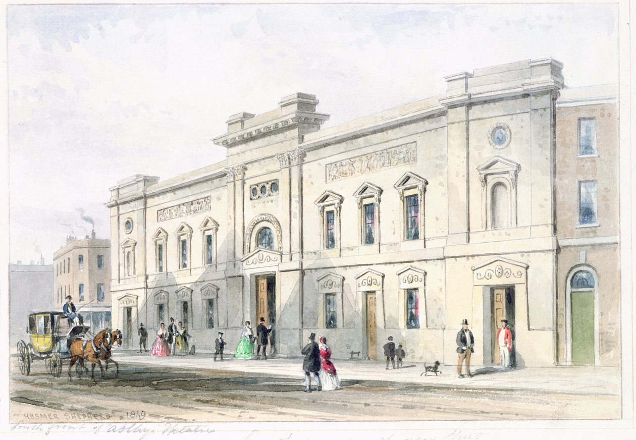 مسرح New Front Astley&39;s ، c.1846 (مرحاض على ورق) بواسطة توماس هوسمر شيبرد