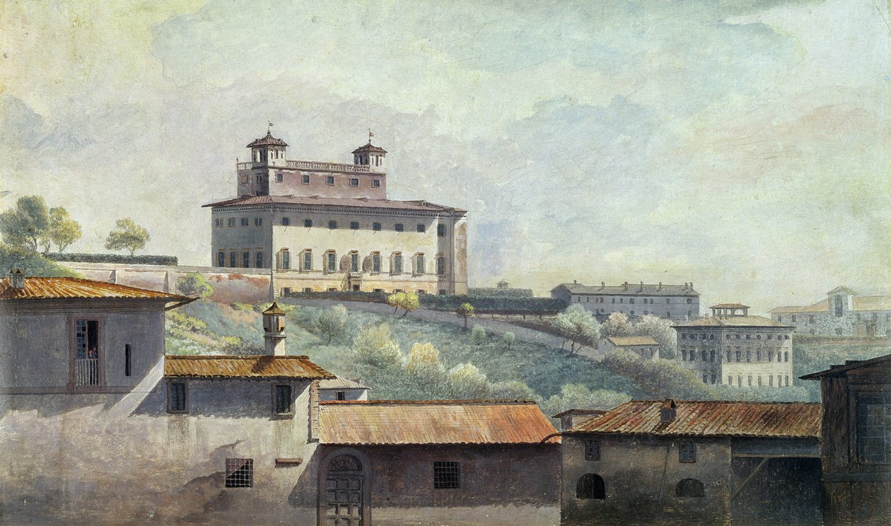 فيلا ميديتشي ، روما ، c.1776 (زيت على ورق) بواسطة توماس جونز