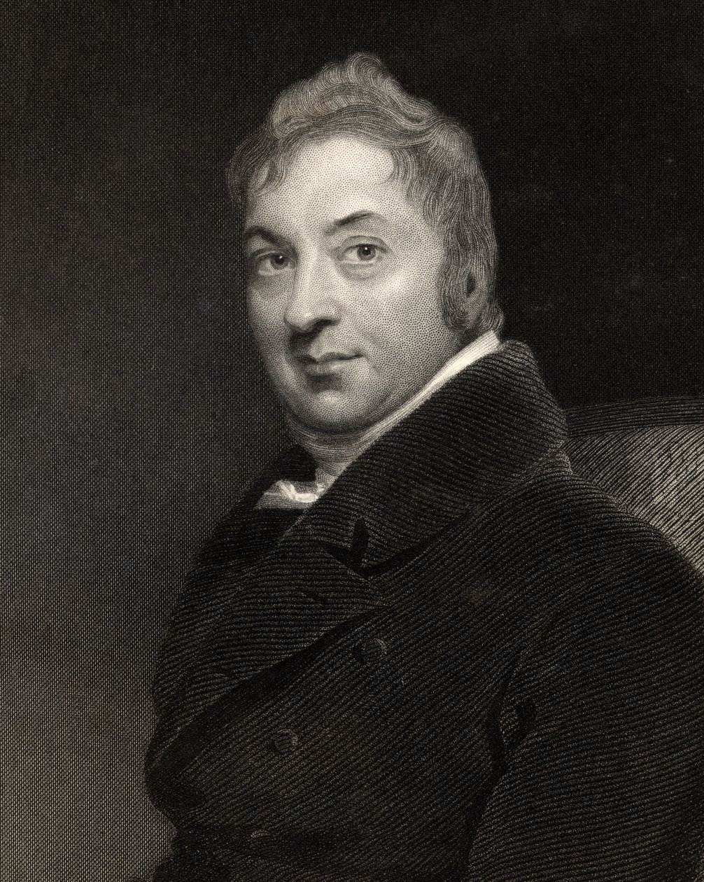 إدوارد جينر ، منقوش بواسطة WH Mote ، من "معرض الصور الوطني ، المجلد الثالث" ، تم نشره عام 1820 بواسطة توماس لورانس