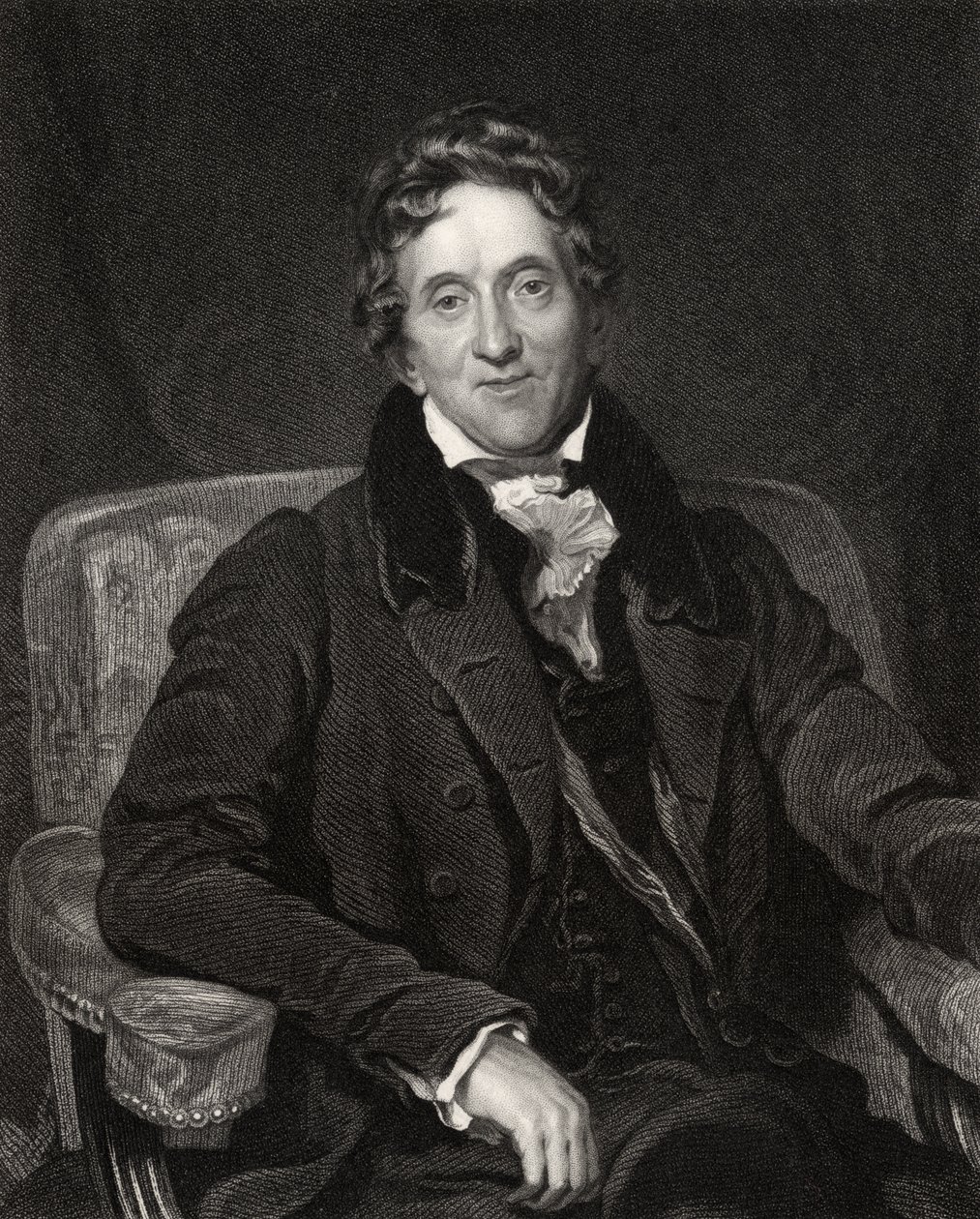 السير جون سوان ، نقش ج. طومسون ، من "معرض الصور الوطنية ، المجلد الخامس" ، تم نشره عام 1835 بواسطة توماس لورانس