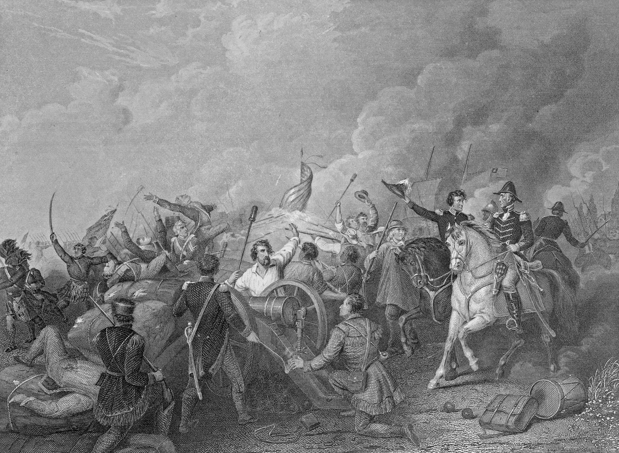 معركة نيو أورليانز ، 8 يناير 1815 ، من "جليسونز بيكتوريال" ، 1854 بواسطة توماس لايت ميريت