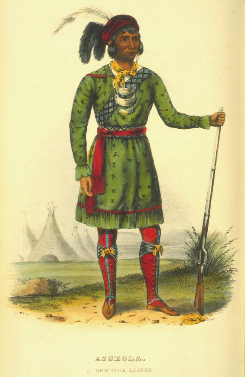 Asseola ، زعيم سيمينول ، 1870 (ليثو ملون) بواسطة توماس لورين ماكيني