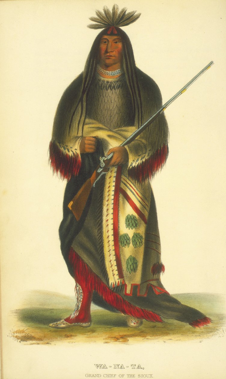 وا نا تا ، الرئيس الكبير لـ Sioux ، 1848 (ليثو ملون) بواسطة 
