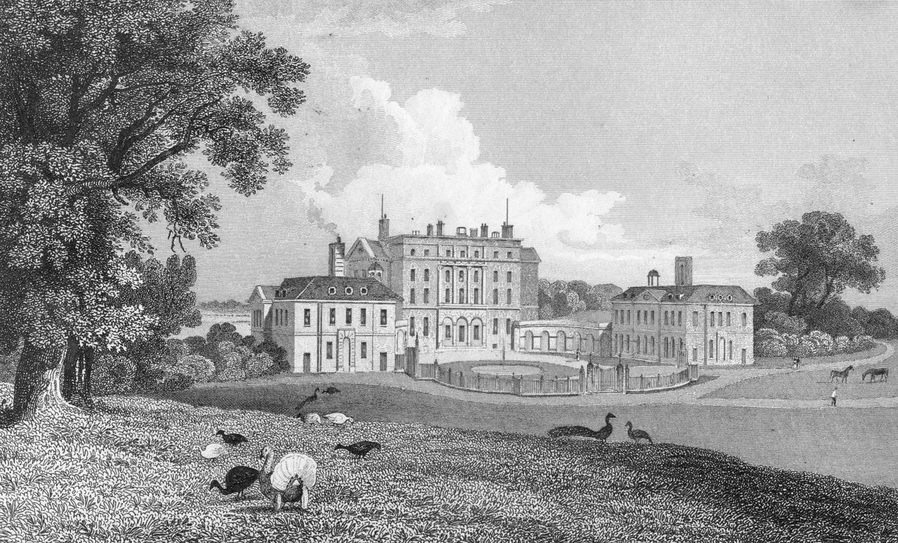 منظر لـ Chevening Place ، محفور بواسطة S. Lacy ، 1830 بواسطة توماس مان باينز
