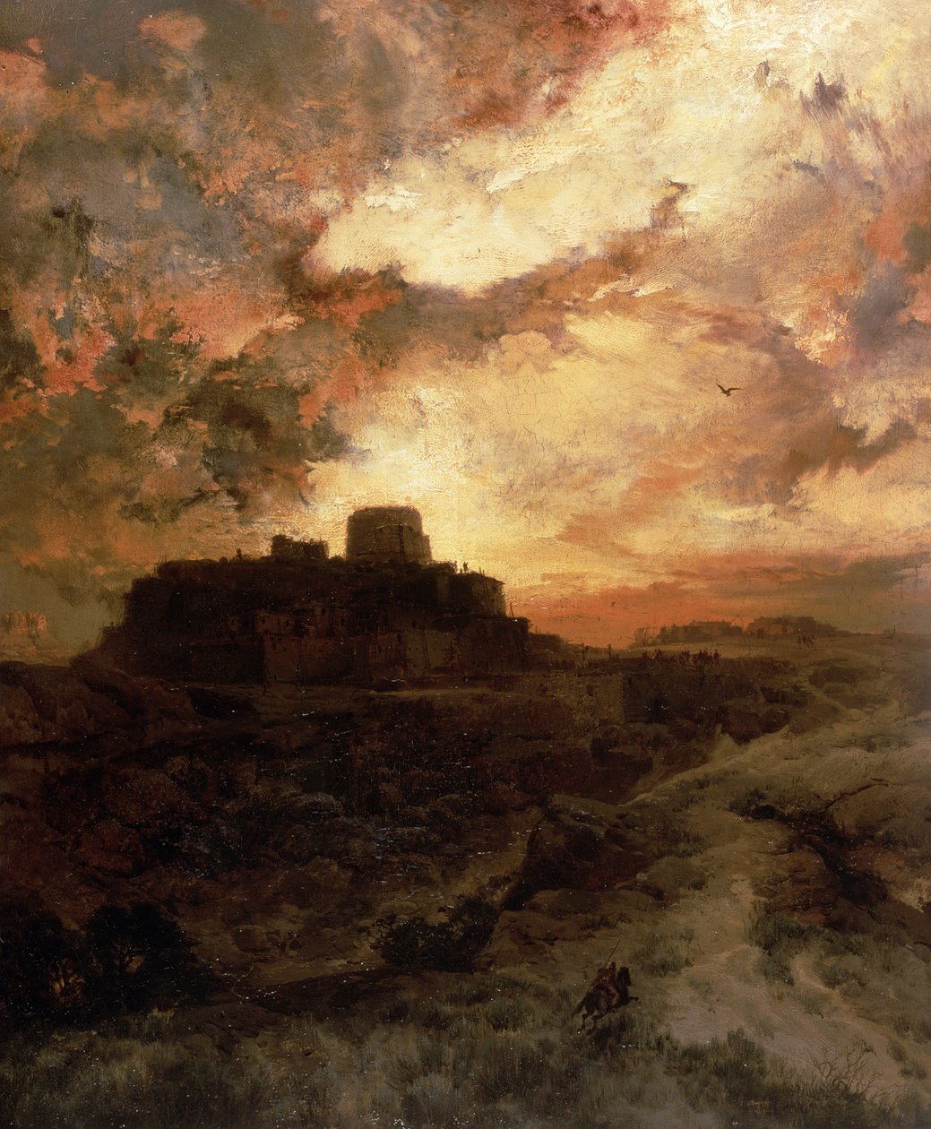 غروب الشمس ، مدينة والبي ، أريزونا ، 1880 بواسطة توماس موران