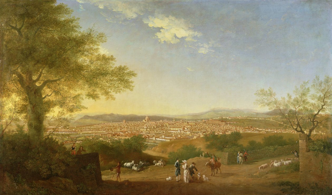 منظر بانورامي لفلورنسا من بيلوسجاردو ، 1775 بواسطة توماس باتش