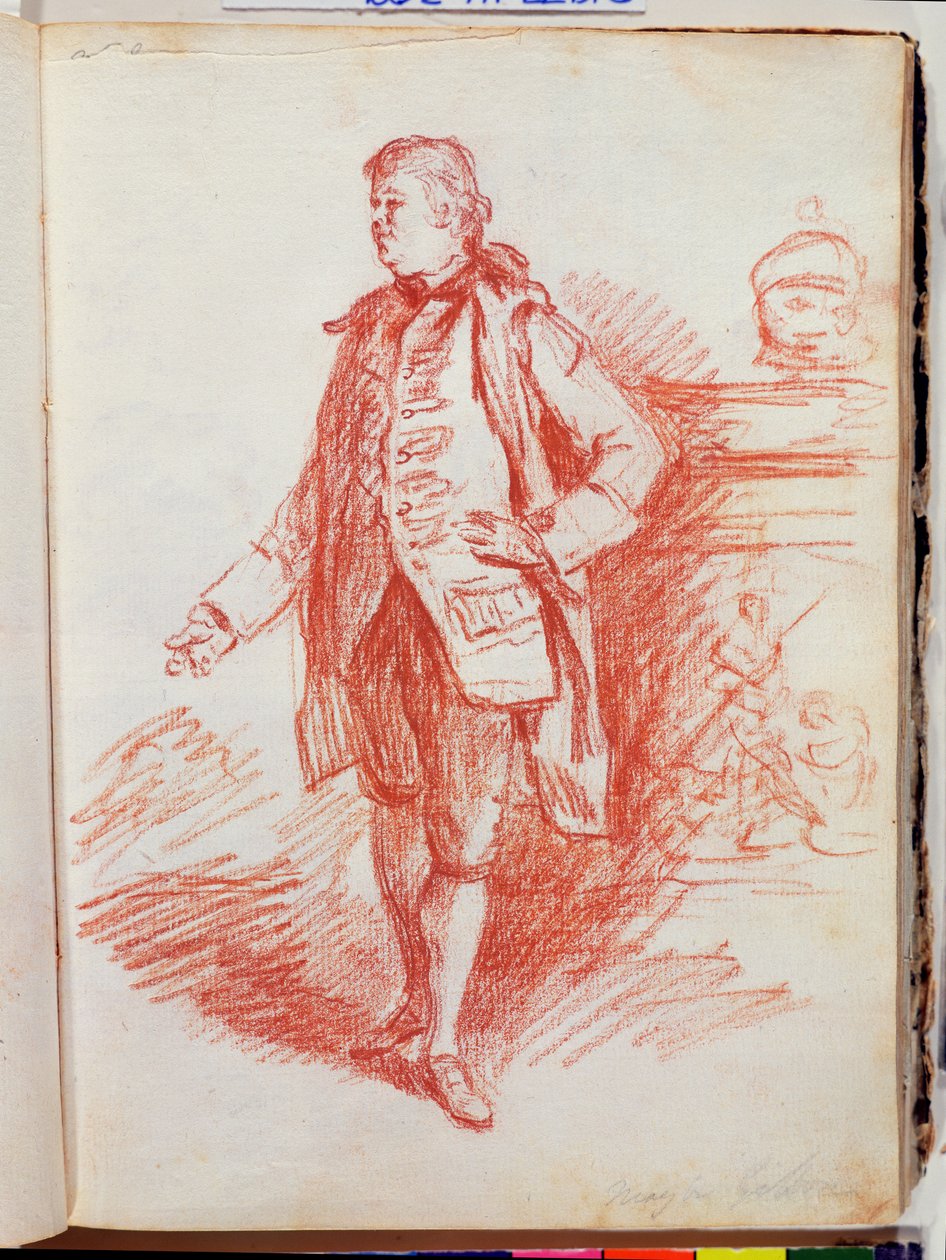 صورة لرجل ، يدعى إدوارد جيبون (1737-1794) من "كراسة الرسم لدراسات الصور الشخصية" ، 1760 (تلوين أحمر على ورق) بواسطة توماس باتش