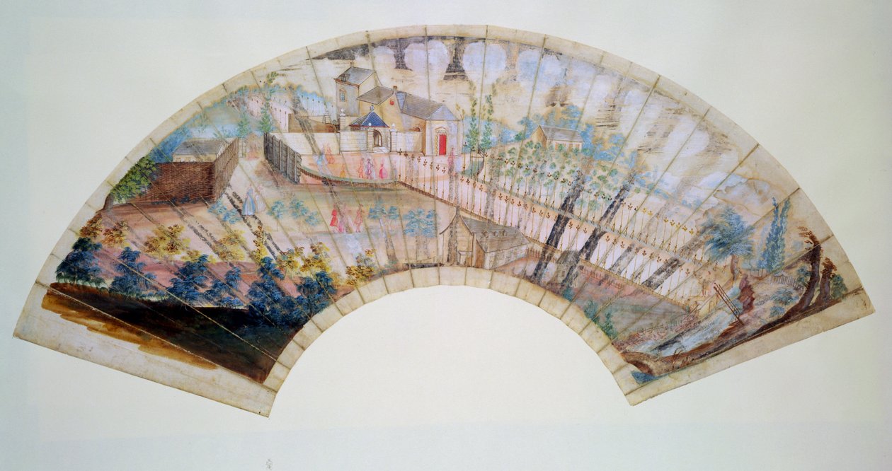 مروحة تصور سبا ويل أند ويل ووك في شيلتنهام ، c.1745 (انظر أيضًا 151247) بواسطة توماس روبينز