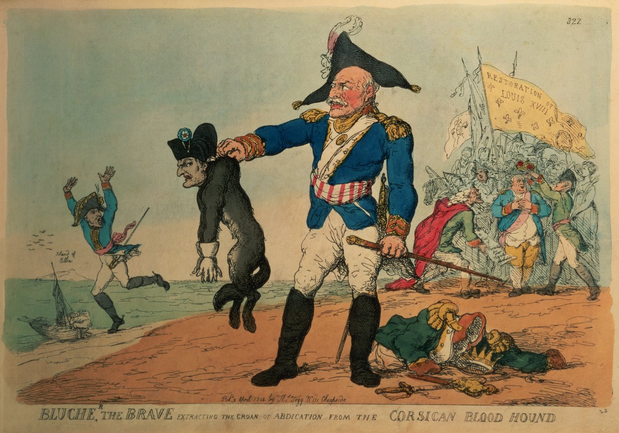 Blucher the Brave (1742-1819): استخلاص أنين التنازل عن كلاب الدم الكورسيكية ، نابليون ، بواسطة توماس رولاندسون