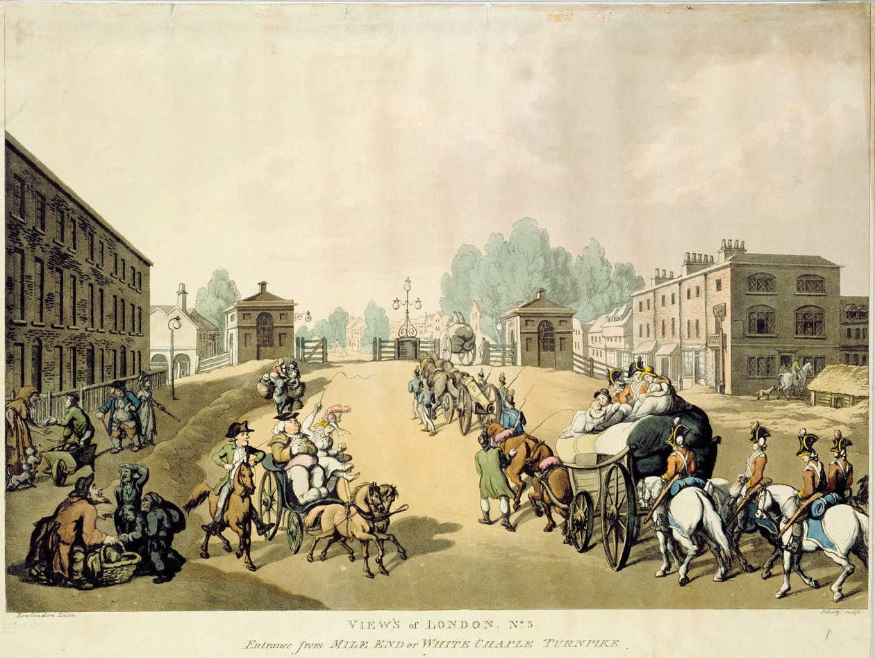 مدخل من Mile End أو Whitechapel Turnpike بواسطة توماس رولاندسون
