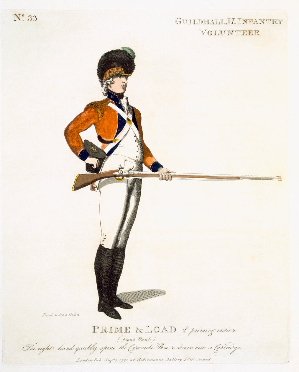 Guildhall Light Infantry Volunteer ، اللوحة 33 من "Loyal Volunteers of London and Environs" ، 1798 بواسطة توماس رولاندسون