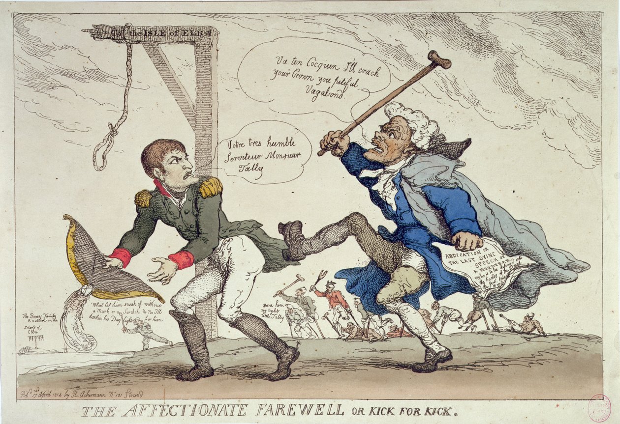 وداع حنون أو Kick for Kick ، نشره R. Ackermann ، 17 أبريل 1814 بواسطة توماس رولاندسون