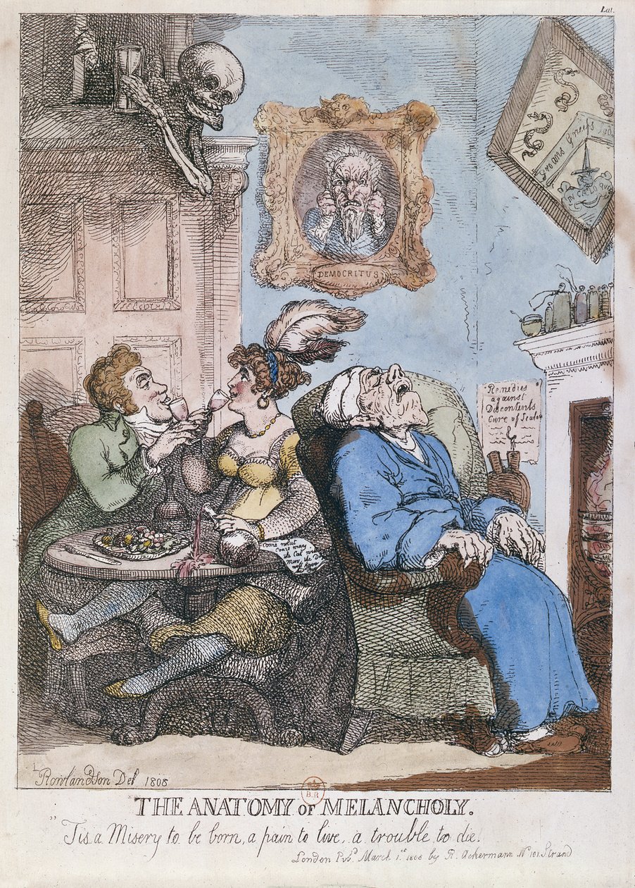 "تشريح الكآبة" ، نشره R. Ackermann ، 1 مارس 1808 بواسطة توماس رولاندسون