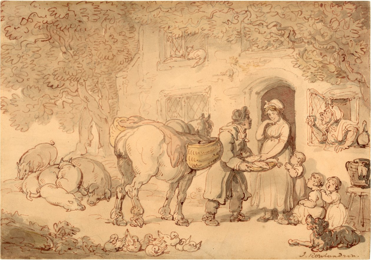 الصياد (حبر ، قلم رصاص ومرحاض على ورق) بواسطة توماس رولاندسون