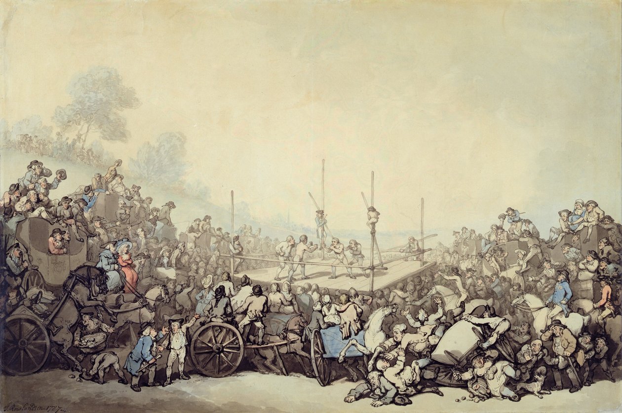 معركة الجائزة ، 1787 (قلم وحبر ومرحاض على الجرافيت على ورق مسدود) بواسطة توماس رولاندسون
