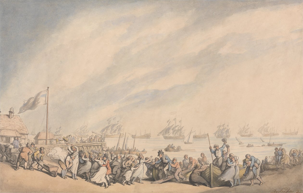عودة الأسطول إلى غريت يارموث عام 1797 بواسطة توماس رولاندسون