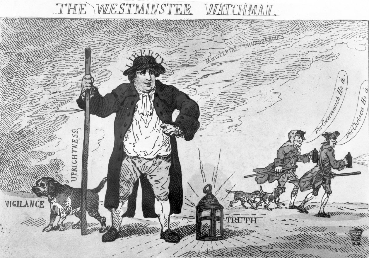 The Westminster Watchman ، 1784 بواسطة توماس رولاندسون