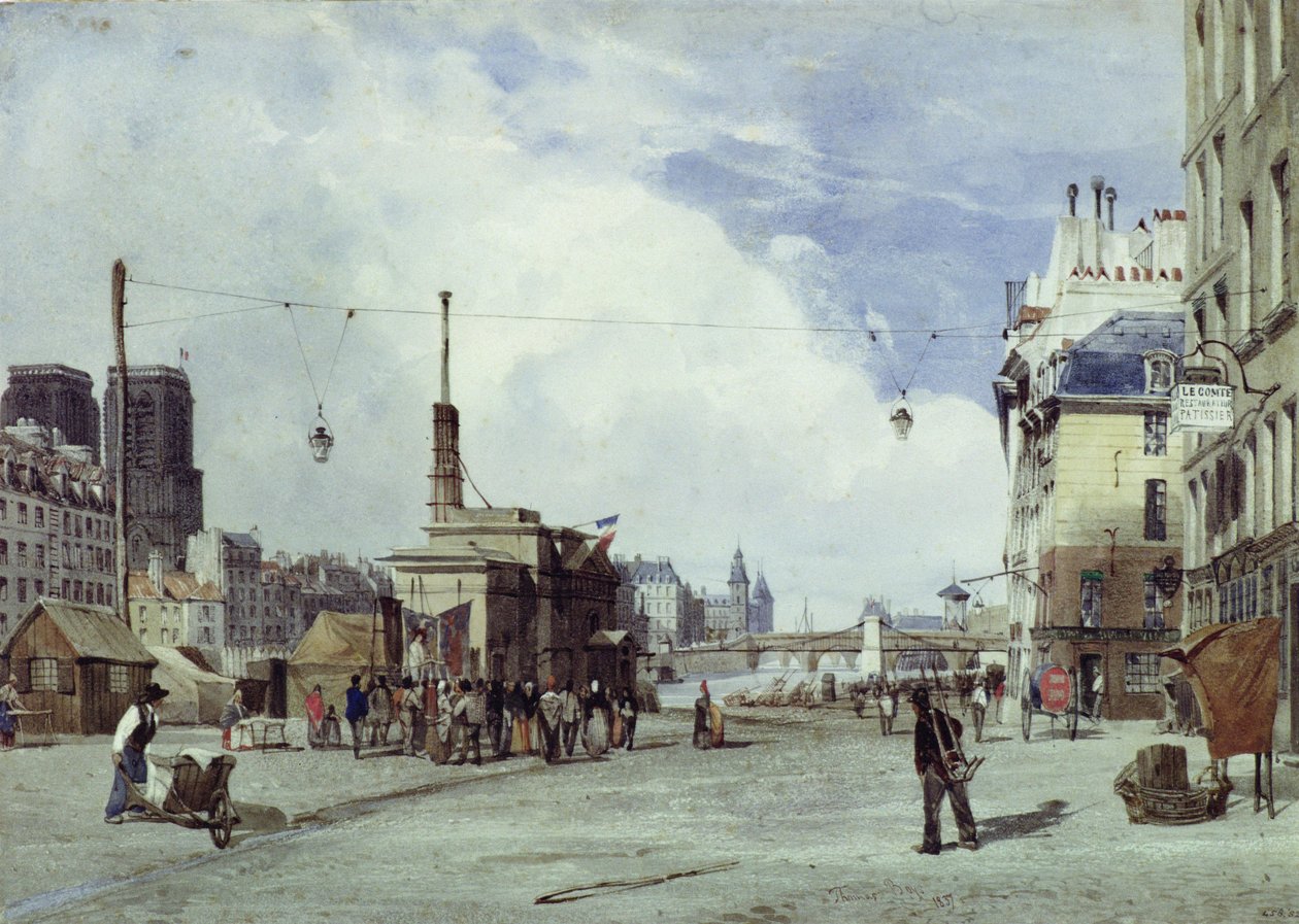 Quai de la Greve ، باريس ، عام 1837 بواسطة توماس شوتر بويز